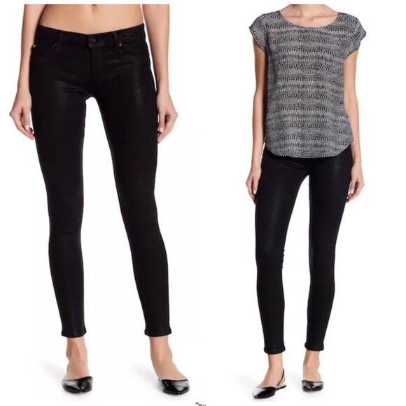 Revolve Hudson Noir Coated Krista Super Skinny in Black With A Shine - Picture 2 of 10